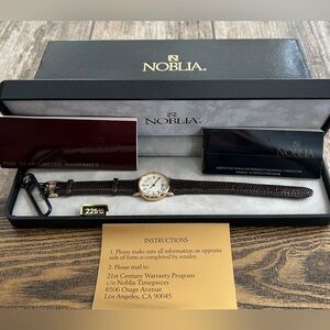 NIB VTG Citizen NOBLIA Ladies Watch Brown Lizard Leather Band